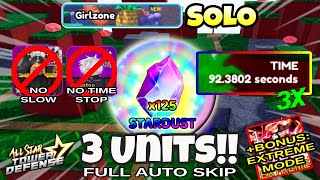 Fastest & Easiest Solo GirlZone Raid (No BB/TS: 3 Units!) | +Bonus EXTREME! | All Star Tower Defense