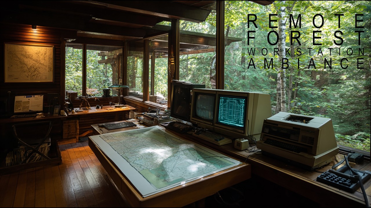 Remote Forest Workstation 🌲 Retro Tech Ambient Workspace for Deep Focus & Study (2 Hours)