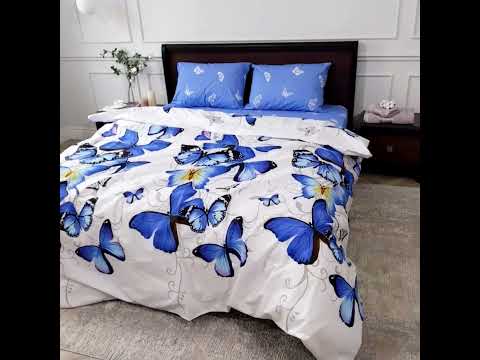 Двоспальний набір постільної білизни 180*220 з Бязі "Gold" №15590AB Черешенка™, видео 1