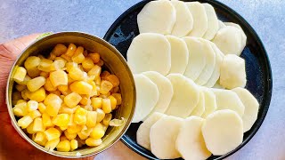 Just mix corn and potatoes to make delicious food | 5-minute recipe