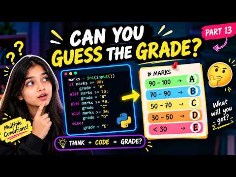 Python Program to Find Grade Based on Marks 🎓 | If, Elif & Else | Part 13 #Python