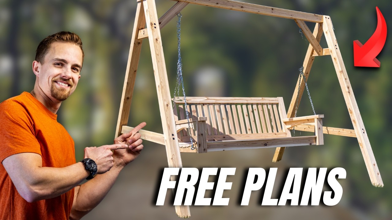 Beginner Wood Porch Swing FREE PLANS | How to Build an A-frame Swing - YouTube beginner-wood-porch-swing-free-plans-how-to-build-an-a-frame-swing-youtube