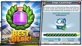 BEST DECK FOR "RAGE CHALLENGE" IN CLASH ROYALE || EASY 12 WINS IN RAGE CHALLENGE IN CLASH ROYALE!