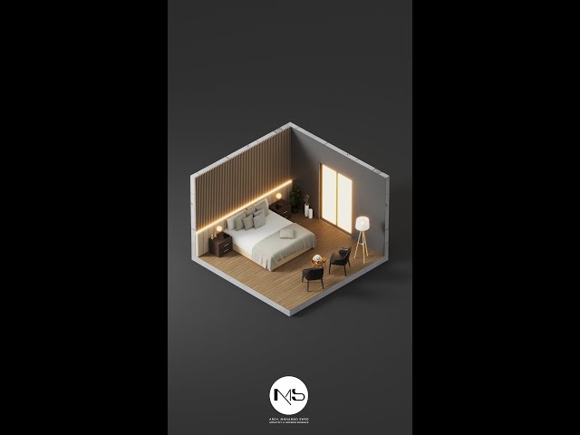 Bedroom Maquette - 3Ds max Animation class=