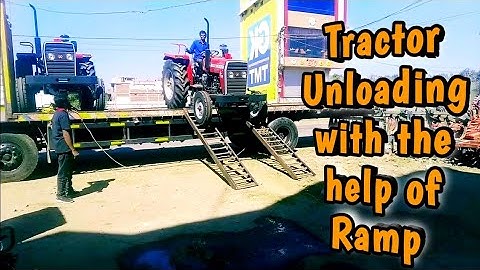 Tractor Unloading through Ramp | vehicle unloading process | vehicle unloadinh techniques
