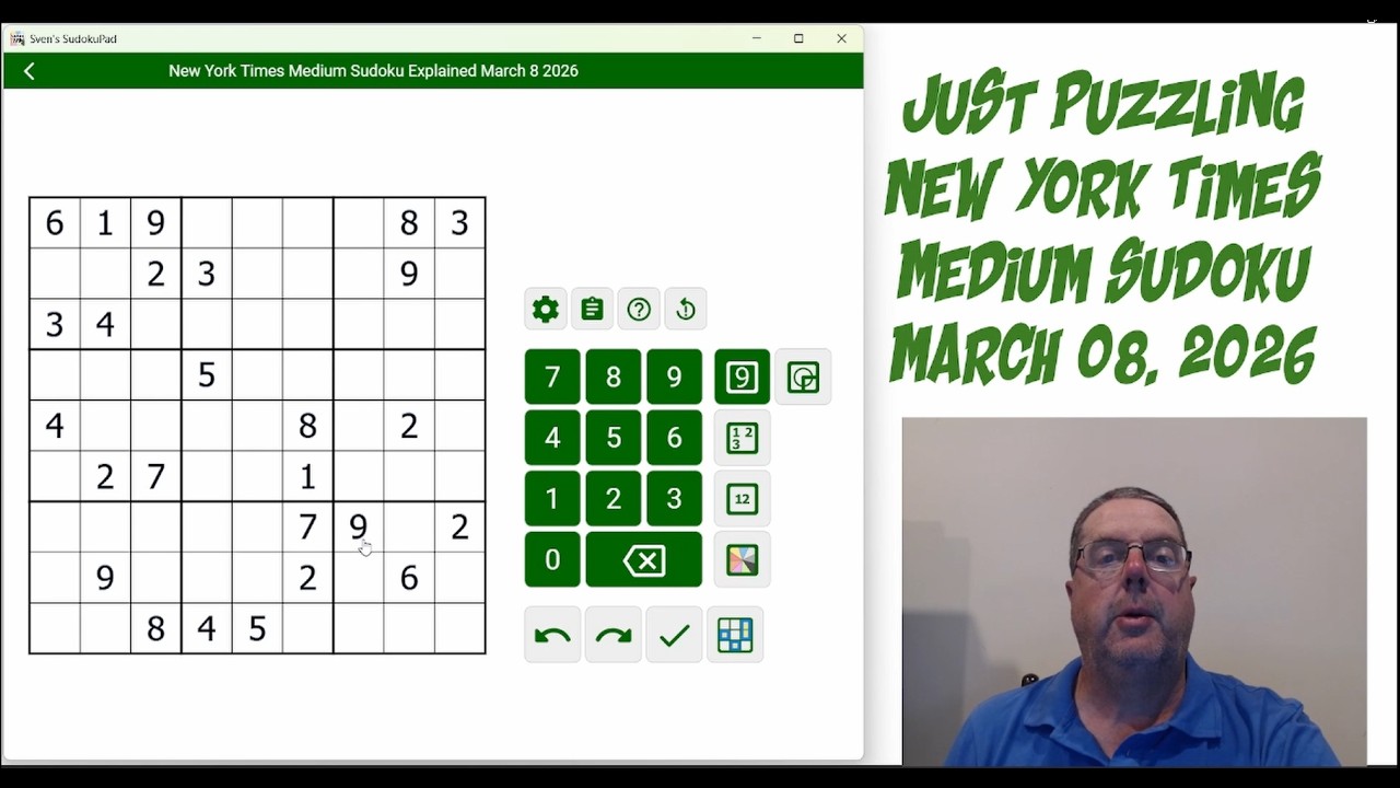 New York Times Medium Sudoku March 8 2026