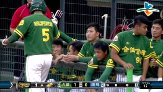 20140805 爆米花 國訓vs合庫 1上 路易士車布邊安打 合庫先馳得點