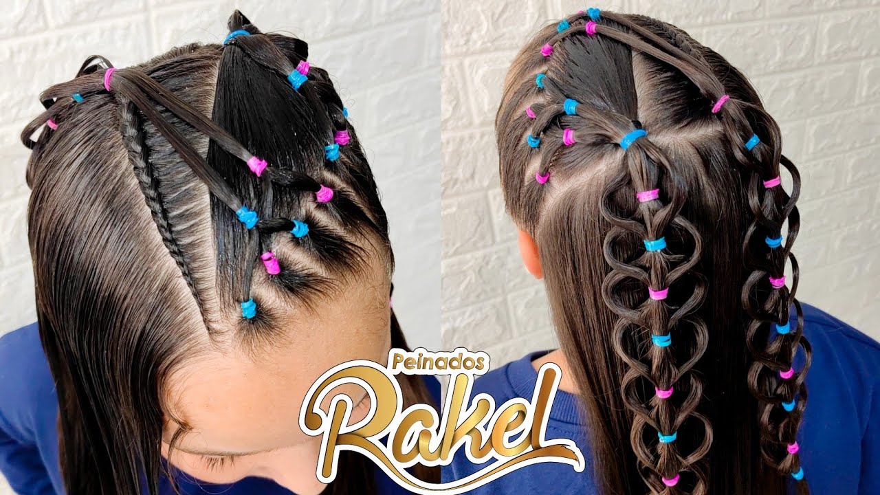 Peinado Con Ligas y Cabello Suelto Para Niñas/ Peinados Rakel