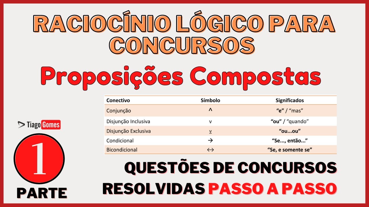 Proposições Compostas para Concursos - Resolução do Ebook com 100 Questões | Respostas de 01 à 20