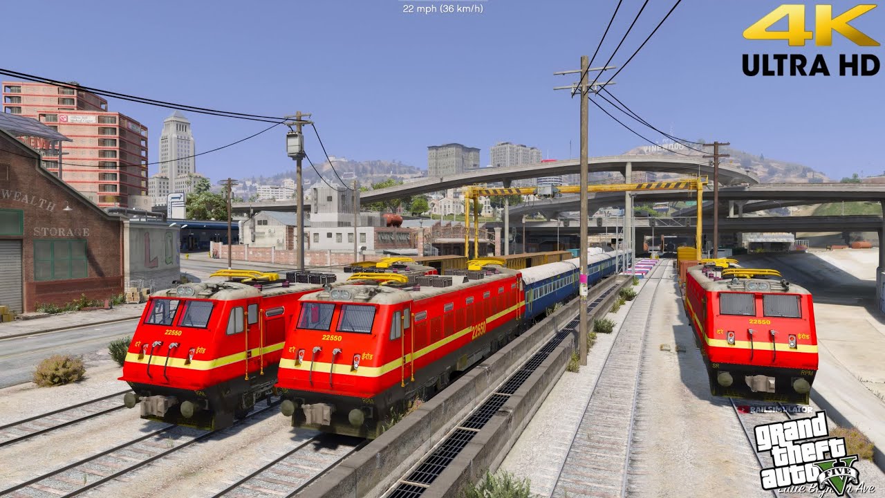 GTA V Locomotive WAP-3 with ICF & LHB Coaches | Double Train Race Gameplay