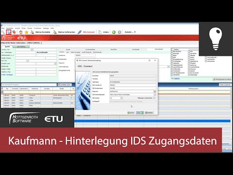 Kaufmann - Hinterlegung IDS Zugangsdaten