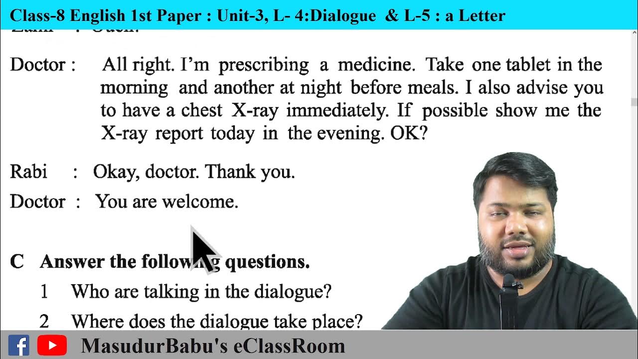Class 8 English 1st paper Unit 3 Lesson 4 Dialogue Lesson 5 a