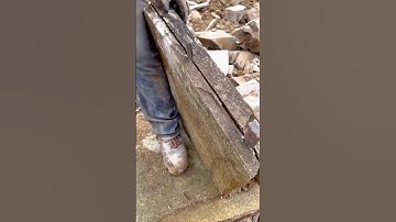 Splitting Large Stone Slabs with Wedges and Hammer
