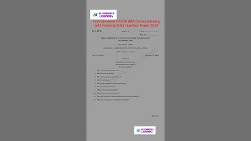 FYUGP 1st Semester BBA Communicating with financial Data Question paper 2024#fyugp#calicutuniversity