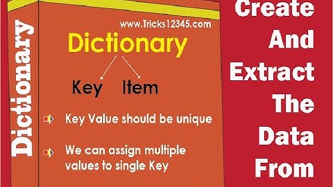 Excel VBA Macros: Create Dictionary Extract Data From Dictionary