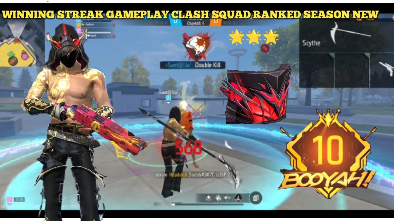 push clash squad ranked gameplay free fire max booyah 10 kali - YouTube