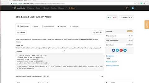 【每日一题：小Fu讲解】LeetCode 382. Linked List Random Node