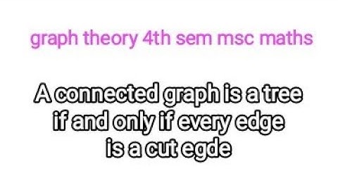 A cut edge e of G is an cut edge of G if and only if e is contained in no cycle of G
