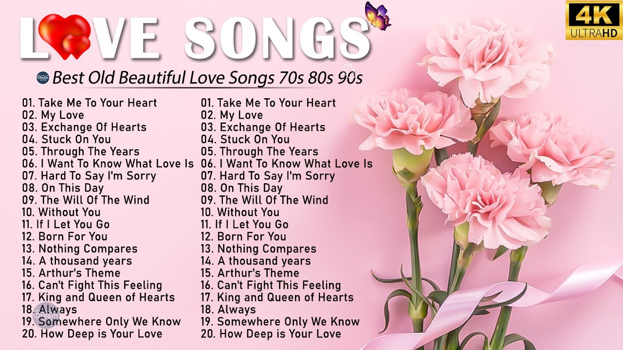 Top 100 Classic Love Songs about Falling In Love   Best Love Songs Ever 70s 80s 90s