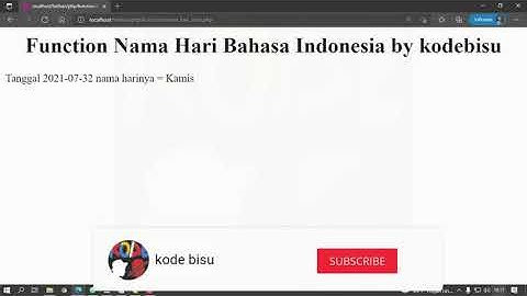 Function Format Nama Hari Dalam Bahasa Indonesia di PHP