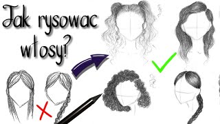 Jak narysować włosy? Poradnik krok po kroku - jak rysować fryzury? How to draw hair? screenshot 2