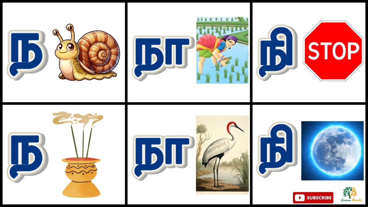 உயிர்மெய் எழுத்துக்கள் || ந நா நி நீ நு நூ நெ நே நை நொ நோ நௌ || na naa ...
