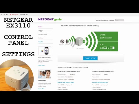NETGEAR EX3110 Wi-Fi Extender • Control panel login and settings overview