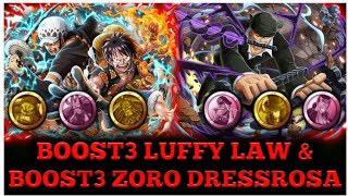 LUFFY LAW BOOST3 & ZORO DRESSROSA BOOST3 GAMEPLAY