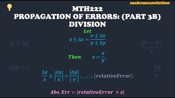 Propagation of Errors Part 3B Division
