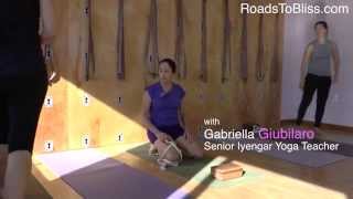 Gabriella Giubilaro teaching Pincha Mayurasana   in the Iyengar Tradition 