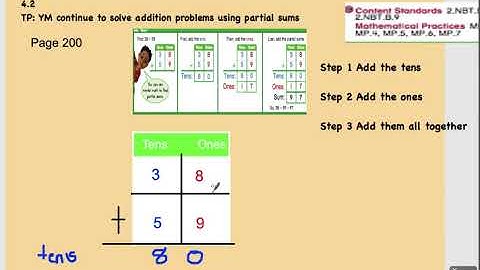 Grade 2 Envisions 4.2 Continue to add using partial sums