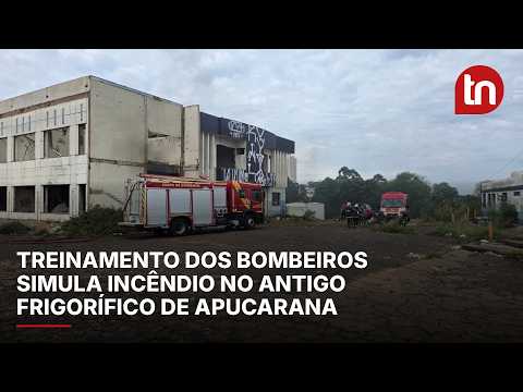 Treinamento dos bombeiros simula incêndio no antigo frigorífico de Apucarana