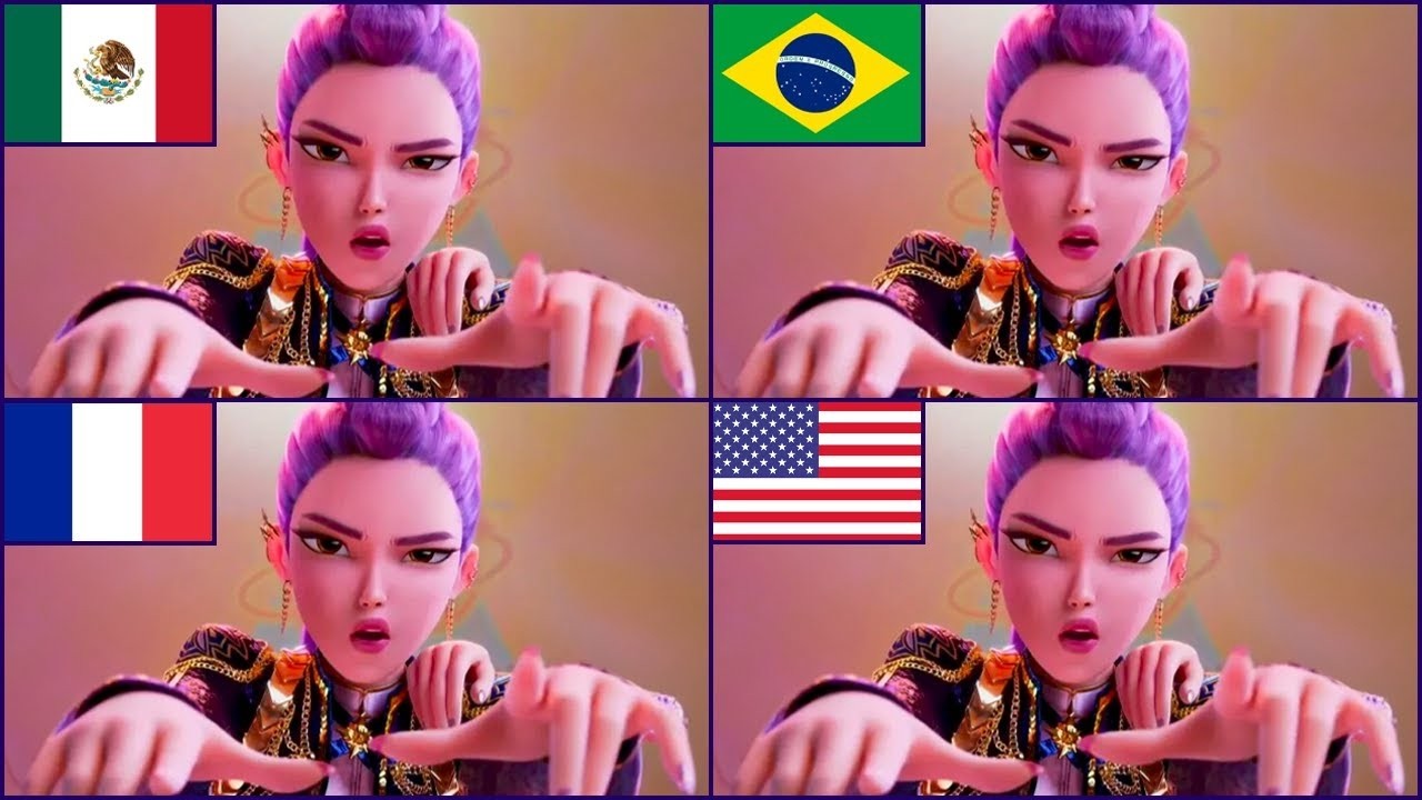 K-POP WARRIORS dans différentes langues! 🌏🤯🎶K-Pop Demon Hunters Jinu🔥Rumi💜Mira♥️Zoey💚Ari Quiz