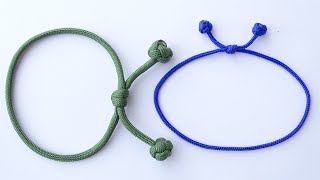 Make a Simple Single Strand Scaffold Knot Sliding Knot Friendship Bracelet - Diamond Knot Version