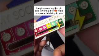 Social Battery Pin  Fun Interactive Enamel Pin For Mood U0026 Energy Levels fok
