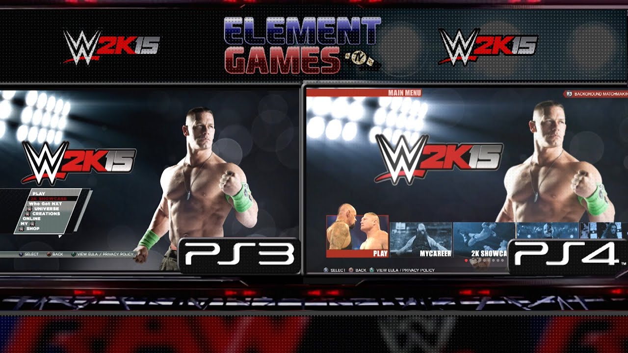 WWE 2K15 : PS4 vs PS3 Main Menu Comparison - 1080p - YouTube