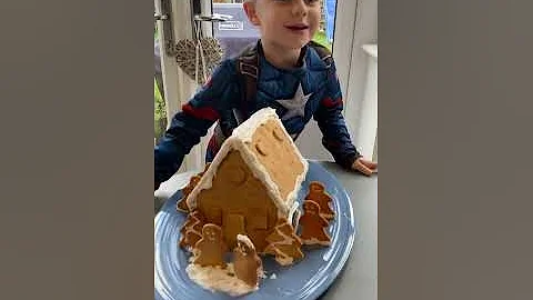 Rory & Isaacs homemade gingerbread house is comple...