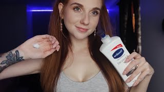 ASMR | Sub Request - Lotion Sounds 😌 (hand, chest & shoulder rubbing & lotion on latex gloves)