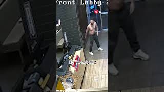 Shirtless Florida man demanding refund throws rocks inside McDonald’s 🪨 #McDonalds #shorts
