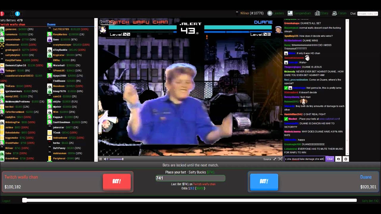 salty bets twitch waifu vs duane youtube