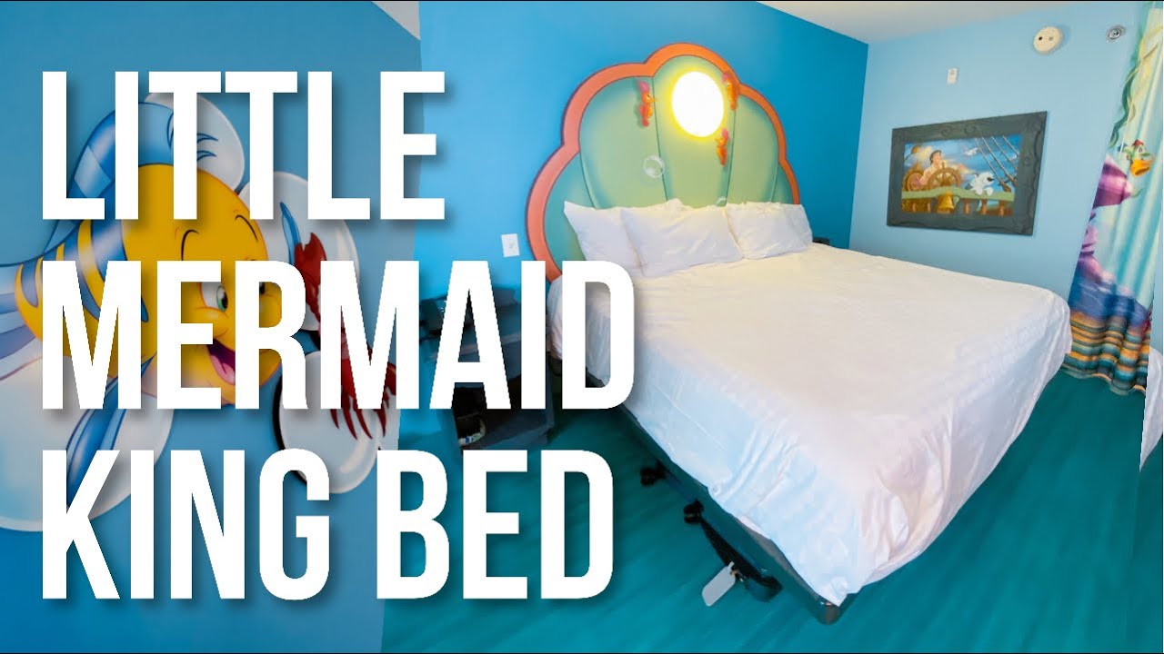 Disney's Art of Animation Remodeled Little Mermaid King Bed Room Tour -  YouTube