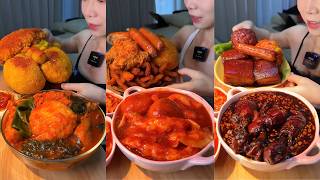 GIANT TTEOKBOKKI, MANDU & CHEESE BALLS 🔥 SPICY HOTPOT, CARAMELIZED PORK & SWEET CAKE | MUKBANG ASMR