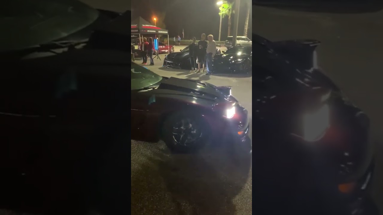 Intense Turbo Ls3 Corvette revving and leaving car show