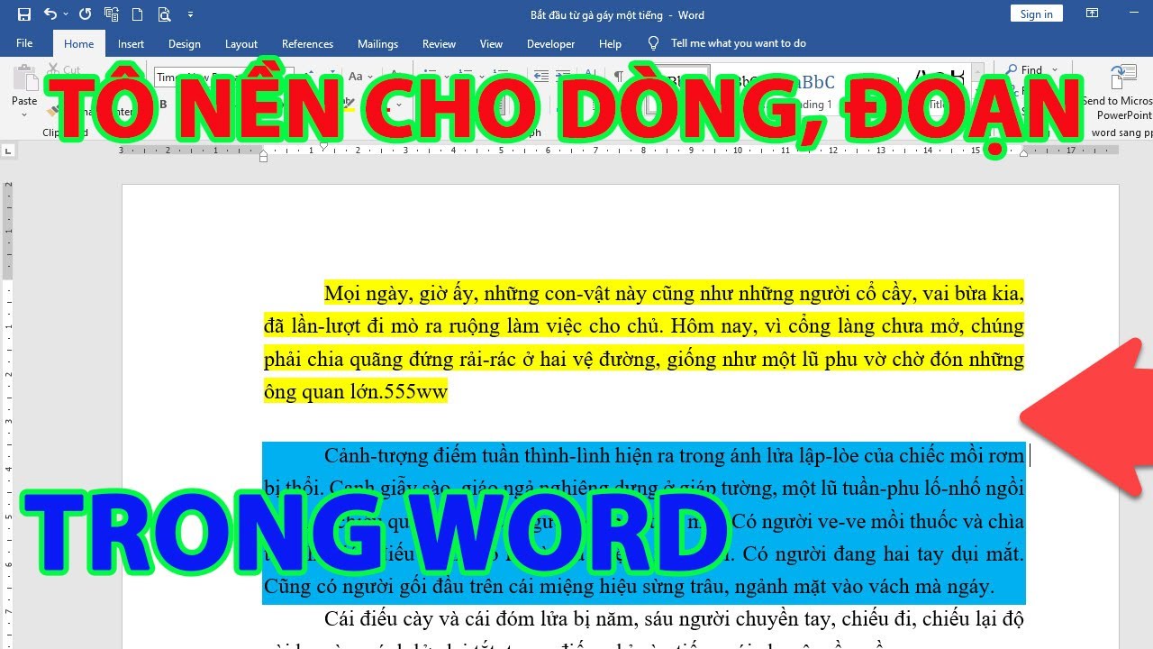 Cách Tô Nền Trong Word | Cách Tô Nền Dòng, Đoạn Trong Word - Youtube