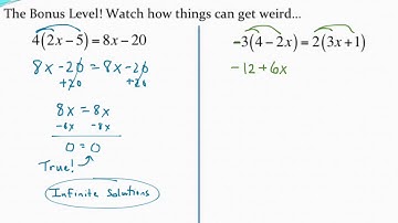 Solving linear equations with infinite or no solutions