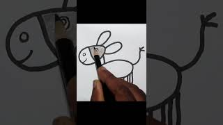 How to Drawing a Cute Donkey for Kids | Donkey Drawing Easy | YouTube Shorts #shorts #youtubeshorts