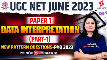 UGC NET June 2023 | Paper 1 | Data Interpretation (Part-1) New Pattern Questions | Priti Ma