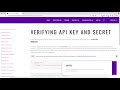Our Services [#1]: Verifying API key and secret