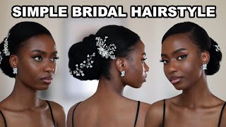 SIMPLE BRIDAL HAIRSTYLE ON 4C NATURAL HAIR | NO GEL