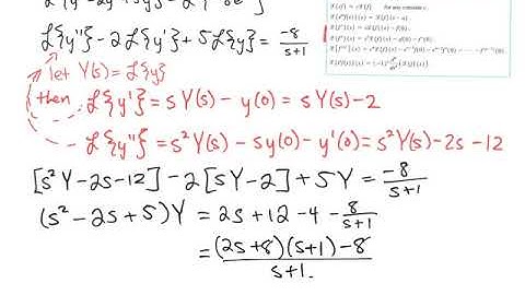 Section 7.5 (part 1): Solving initial value problems with Laplace Transform